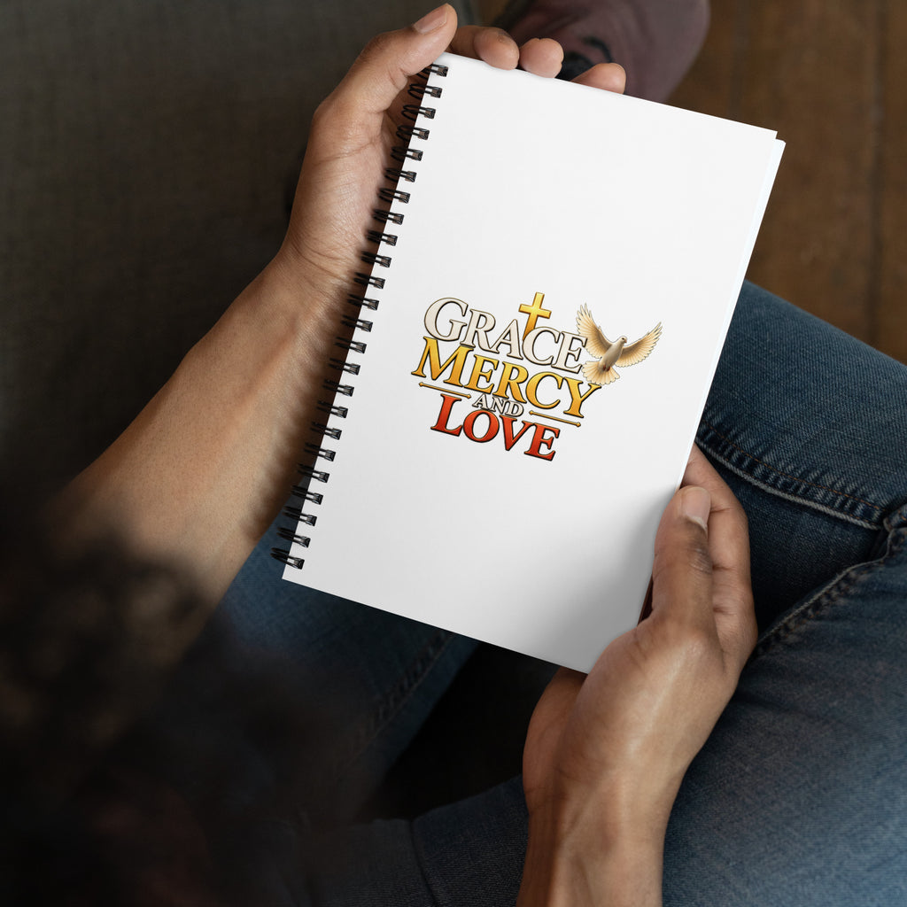 Grace, Mercy & Love Faith Spiral Notebook - White – Kingdom Legacy Coaching