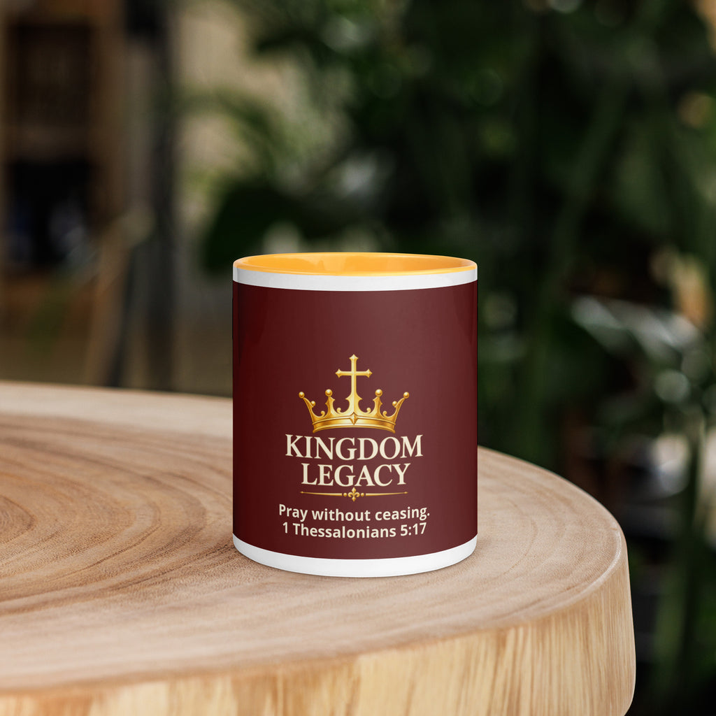 Kingdom Legacy Pray Without Ceasing Mug — Burgundy & Gold Fall ...